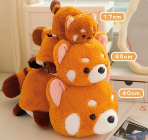 Songshan ของเล่นตุ๊กตาหมีแพนด้าตัวน้อยแบบพับได้น่ารักตุ๊กตาสัตว์นุ่มนิ่มกลับด้านได้ของขวัญสำหรับเด็ก - Product Image 3