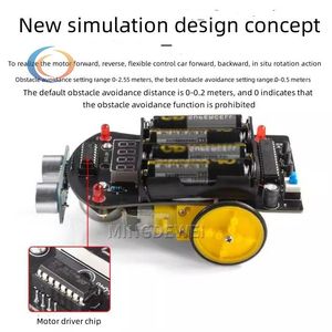 マイクロコントローラーインテリジェントカー超音波障害物回避車追跡ロボットプログラミングDIYカーキット - Product Image 5