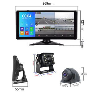 Chất lượng cao 4K 10.36 inch 4-kênh sao lưu hệ thống <span class=keywords><strong>camera</strong></span> với màn hình cảm ứng 4 cái 1080P AHD máy ảnh DVR Ghi cho RV/Xe Tải/xe buýt - Product Image 3