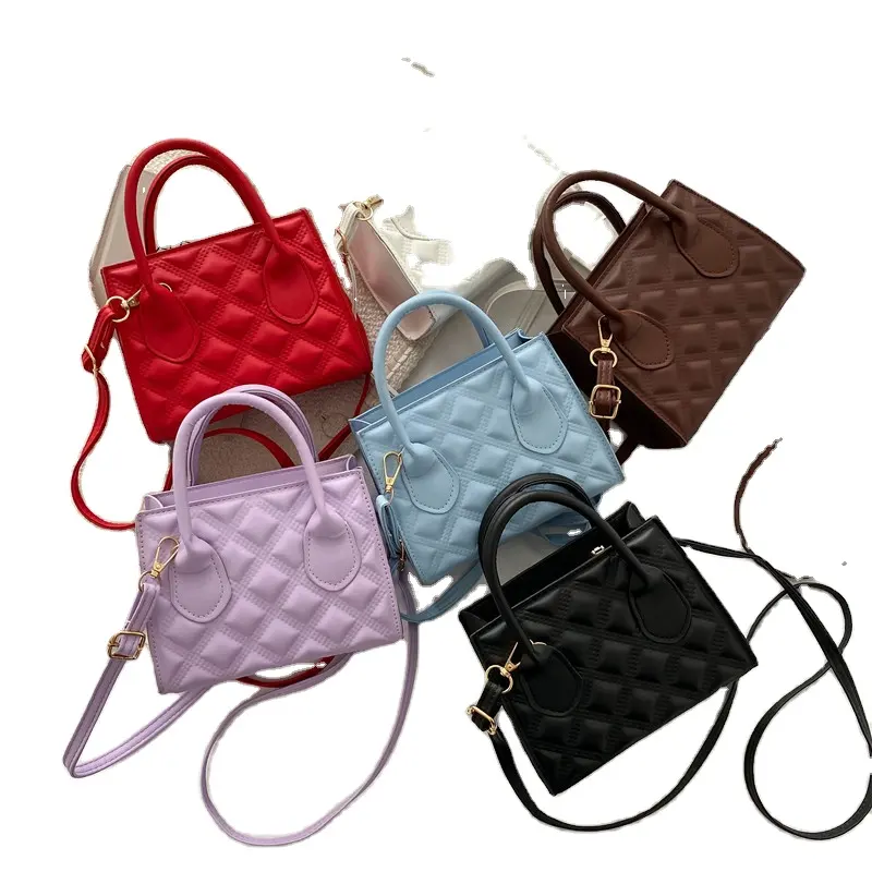 Bolsos de mano de cuero sintético para mujer, bolsas de mano de cuero sintético de lujo, fabricado en China