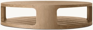 乡村现代手工室内客厅沙发侧高端圆木茶几 - Product Image 2