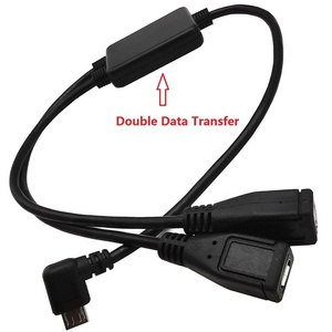 1ใน2ออกคู่ไมโคร USB Y แยกสายเคเบิลที่มีชิปในตัว - Product Image 1