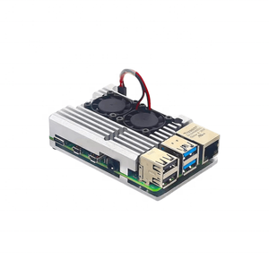 Raspberry Pi 4B/3B/3B + carcasa de aleación de aluminio con ventiladores duales Raspberry Pi funda protectora