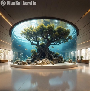 Grandes fenêtres d'aquarium marin de style moderne aquarium en fibre de verre corail artificiel mural d'aquarium récif fournisseurs d'aquarium - Product Image 1