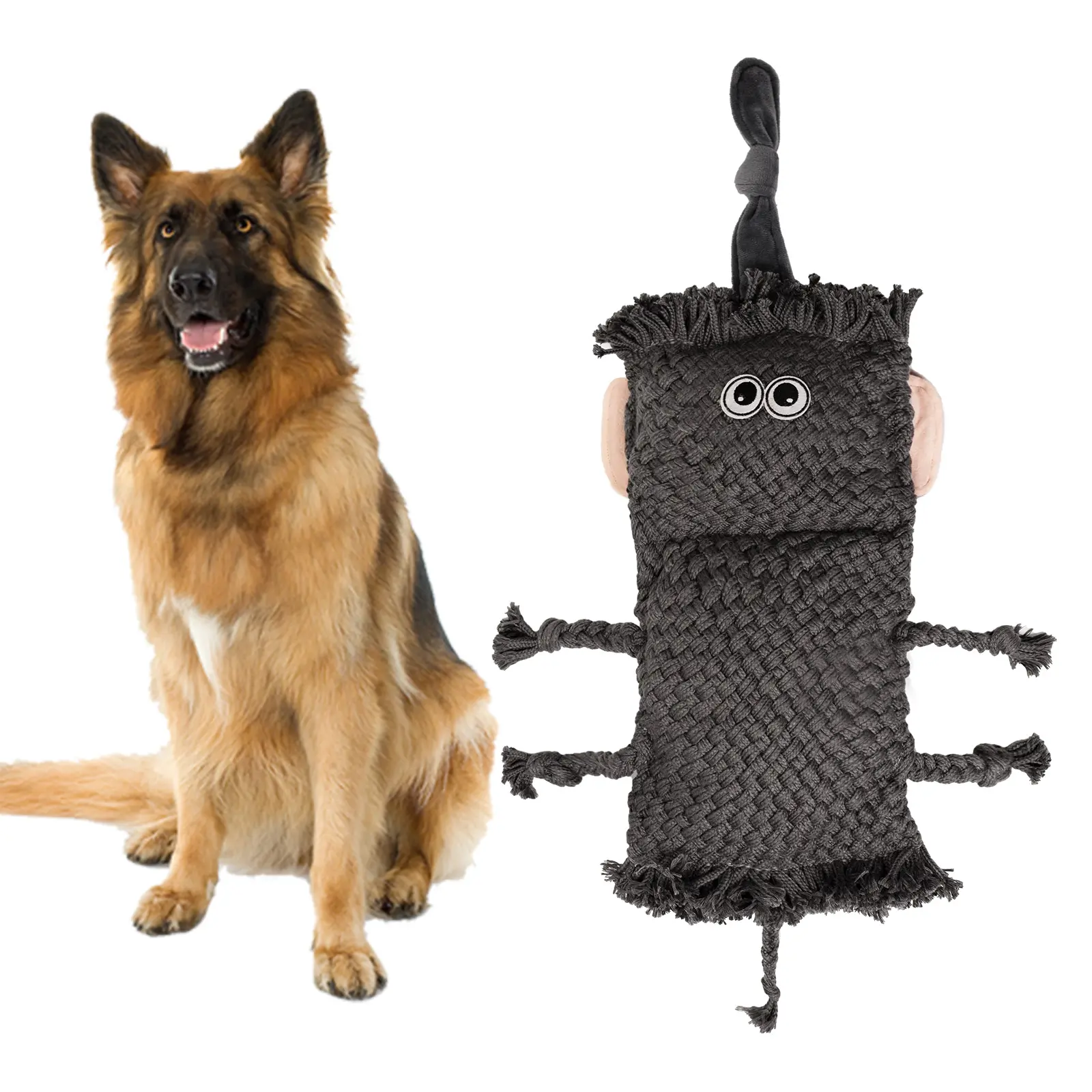 Nuovo Design di grandi dimensioni cane da masticare peluche giocattolo per la pulizia dei denti resistenza al morso Squeaker all'interno di carta sonora giocattoli per animali domestici