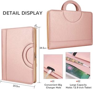 Custom Logo in rilievo Business con cerniera portafoglio Padfolio in pelle con calcolatrice con blocco note lettera - Product Image 3