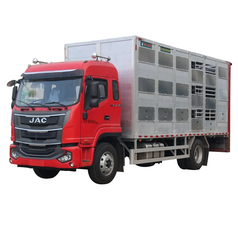 brand new pig farm used heavy duty 4 layers 1200 live piglets transport all aluminum van truck for sale