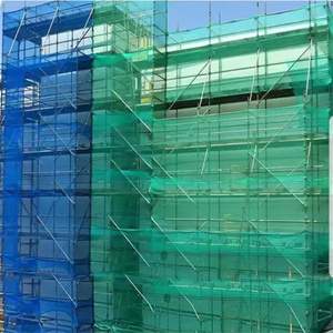 Rete ombreggiante di sicurezza per impalcature da costruzione in plastica verde con protezione anticaduta in HDPE blu - Product Image 2