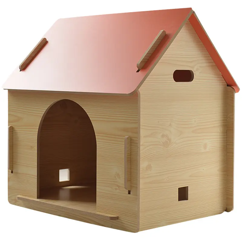 थोक धो सकते हैं Foldable Outdside लकड़ी थर्मल पालतू कुत्ते के पिंजरे घर