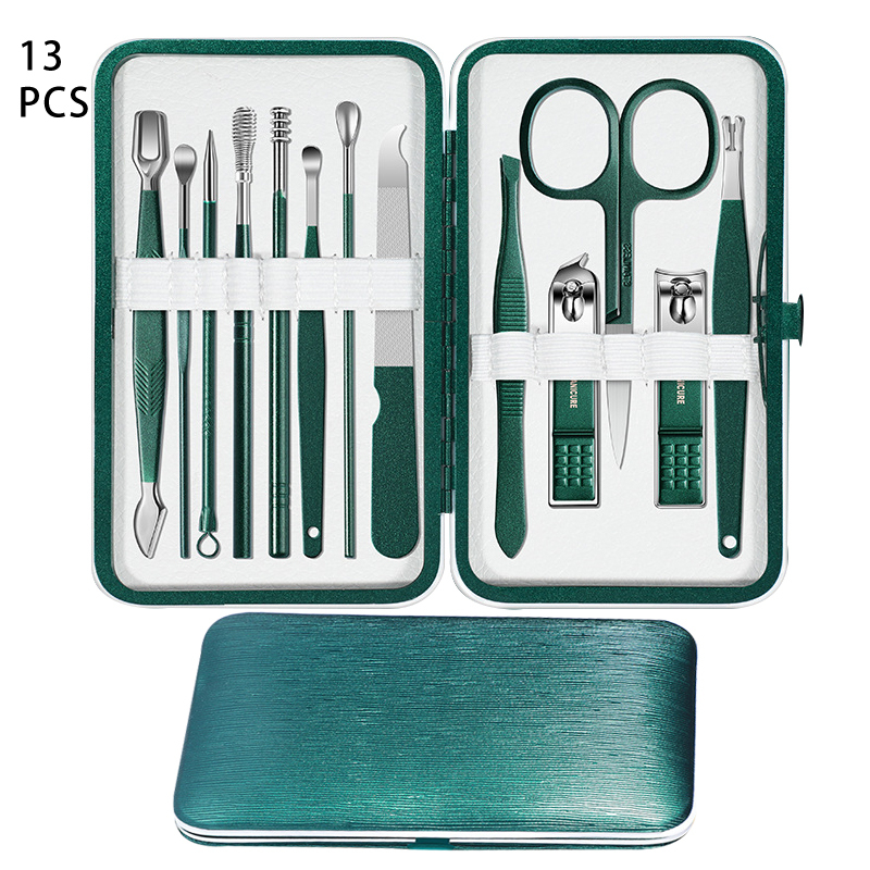 Ensemble de manucure vert 13 PCS