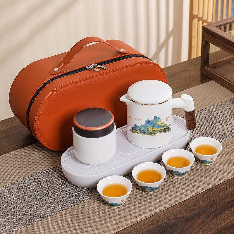 Longxin tasse phnom penh montagne pavillon pot marron ovale sac plat