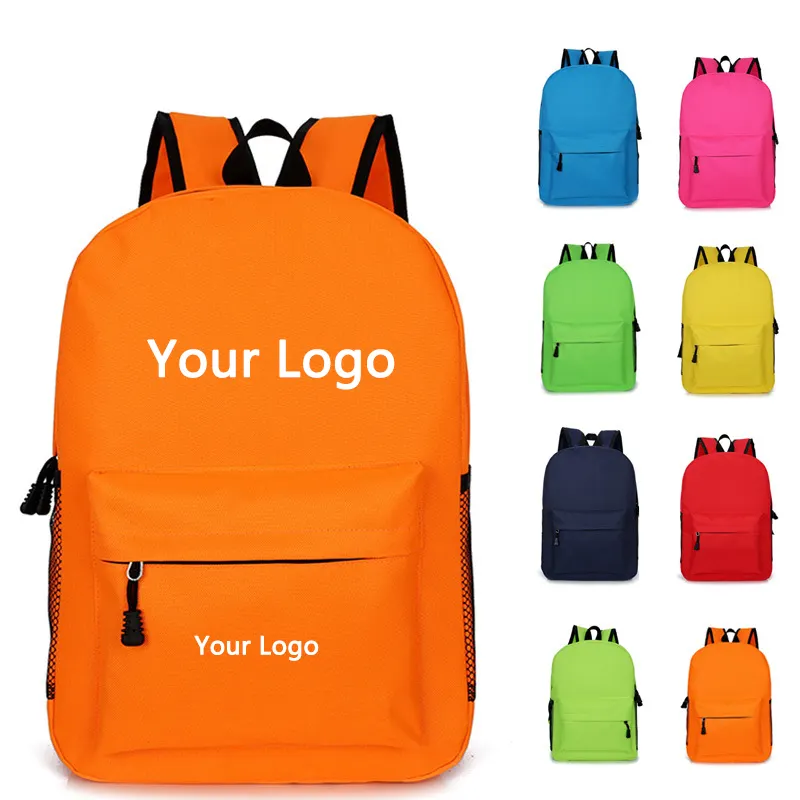 Mochila escolar impermeável para crianças, mochila escolar impermeável com impressão de logotipo