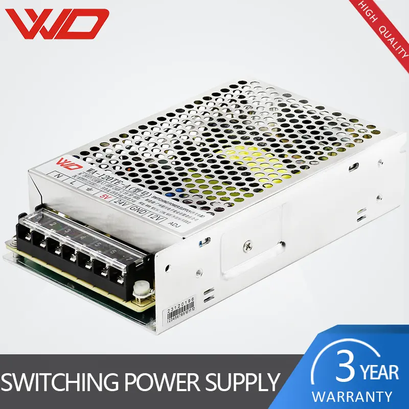 2022 Favoriet WA-120TE-A 5V + 12V + 24V 120W AC-DC Smps Drievoudige Output Schakelende Voeding Voor Automaat