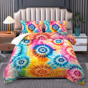TIE DYE <span class=keywords><strong>Comforter</strong></span> Set <span class=keywords><strong>Batik</strong></span> watercolour psychedelic bedding Set Bohemian giường đặt cho trẻ em gái phụ nữ - Product Image 3