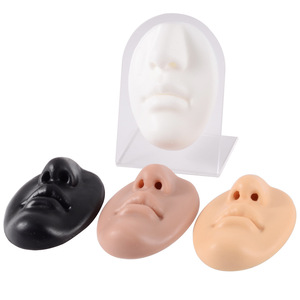 Silicone khuôn mặt mô hình cho hình xăm thủng thực hành con người mũi miệng cơ thể phần hiển thị mũi piercing trang điểm vĩnh viễn phụ kiện - Product Image 2