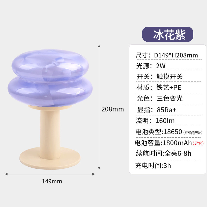 Ice flower purple plastic lampshade