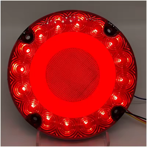 Red Amber 7 Inch Signal Lamp for School Bus Transit Vehicle <strong>Strobe</strong> LED <strong>Round</strong> Flash Turn Tail Stop Rear Brake <strong>Light</strong> with DRL Ring - Product Image 4