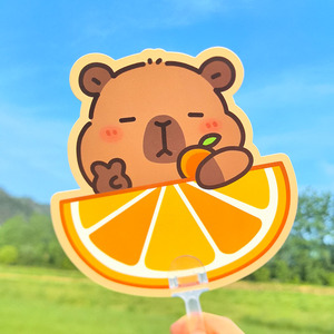批发定制迷你便携式塑料手扇PVC迷你手扇可爱动漫图案商务礼品DIY风格 - Product Image 3
