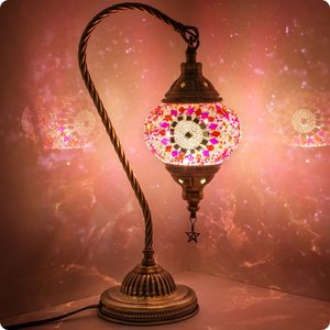 Turkiye el yapımı Modern tasarım cam mozaik lamba okuma için 220V elektrikli sıcak beyaz LED atmosfer masa başucu lambası DIY hediye - Product Image 6