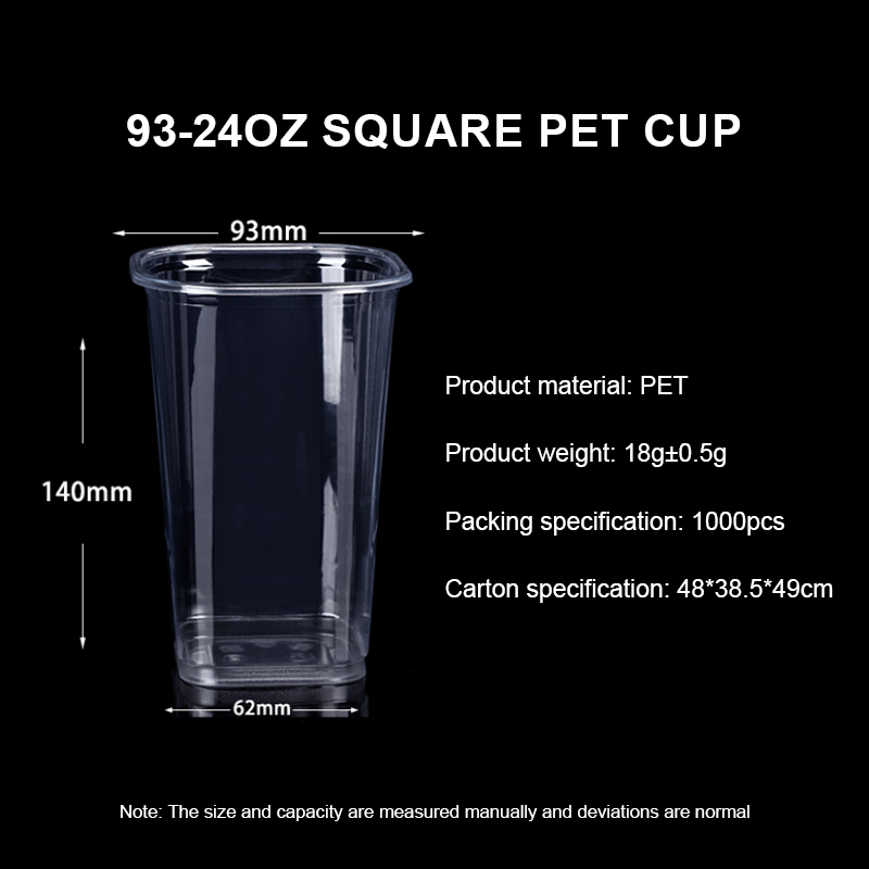 Taza cuadrada de 93-24 oz