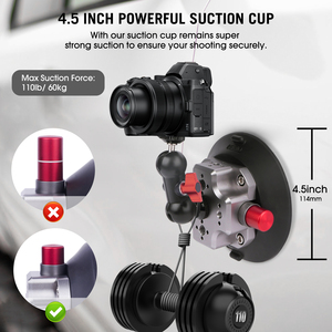 Megrig 4.5 "ถ้วยดูดติดกล้องพร้อม1/4" สกรูหัวลูกบอลแขนวิเศษสำหรับสมาร์ทโฟนจอกล้องแอคชั่น - Product Image 3