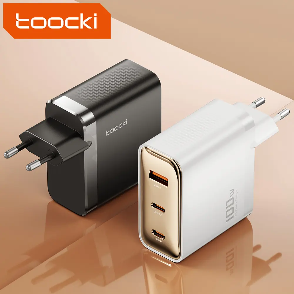 Toocki 100w 여행 어댑터 2024 타입 C 고속 충전 충전기 USB C 3 포트 간 충전기 노트북 태블릿 맥북