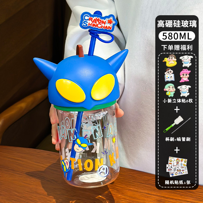 สติกเกอร์ซิลิโคนอ่อนนุ่มสีฟ้า Crayon Shin-chan จำนวน 6 ชิ้น เหมาะสำหรับทำความสะอาดเครื่องมือ