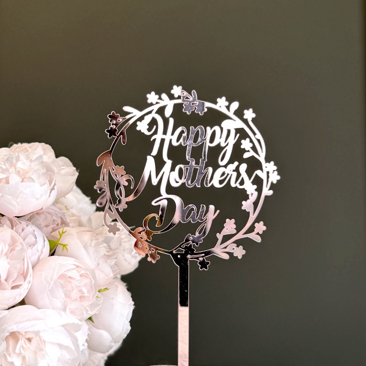 Happy mothers day rose gold small flower