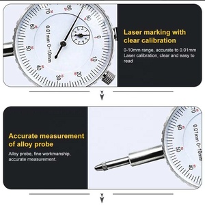 Mechanical <strong>Pointer</strong> Dial Indicator, Measure Instrument Tool, Gauge Meter Precise 0.01mm Resolution - Product Image 6