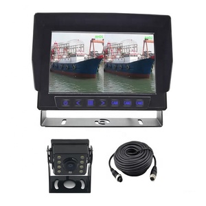 Evrensel 7 inç TFT LCD araç monitör su geçirmez AHD çift monitör Mini dikiz ile geri görüş kamerası 8 adet <span class=keywords><strong>LED</strong></span> Starlight için kamyon