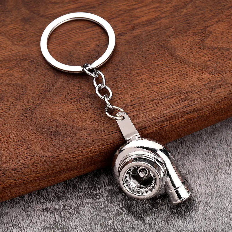 Creative gift car modification accessories turbocharger metal keychain advertising waist hanging keyring chain hanger