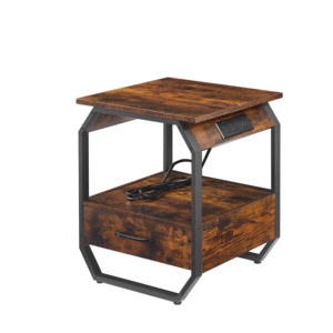乡村仿古圆床沙发端边桌小木圆床边桌智能床边桌 - Product Image 6