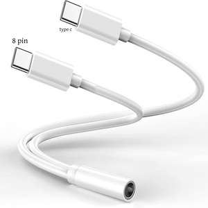 <strong>2</strong> in <strong>1</strong> <strong>USB</strong> C to 3.5mm Headphone Jack Adapter 8pin to 3.5mm Headphone Jack Adapter for iPhone 14 13 Pro Max Samsung Google Pixel - Product Image 1