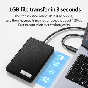 Hot Sell Stock 2 in <strong>1</strong> Type C and USB HDD <strong>Enclosure</strong> 2.5 Inch Hard Drive Disk with Built in Cable External case