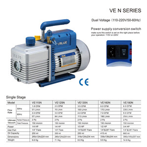V-i260-R32 R32 Series Vacuum <strong>Pump</strong> Anti-backflow Solenoid Valve Built-in Vacuum Gauge Large Oil Screen 5.0CFM 3/4HP 50hz/60hz A/<strong>C</strong> - Product Image 4