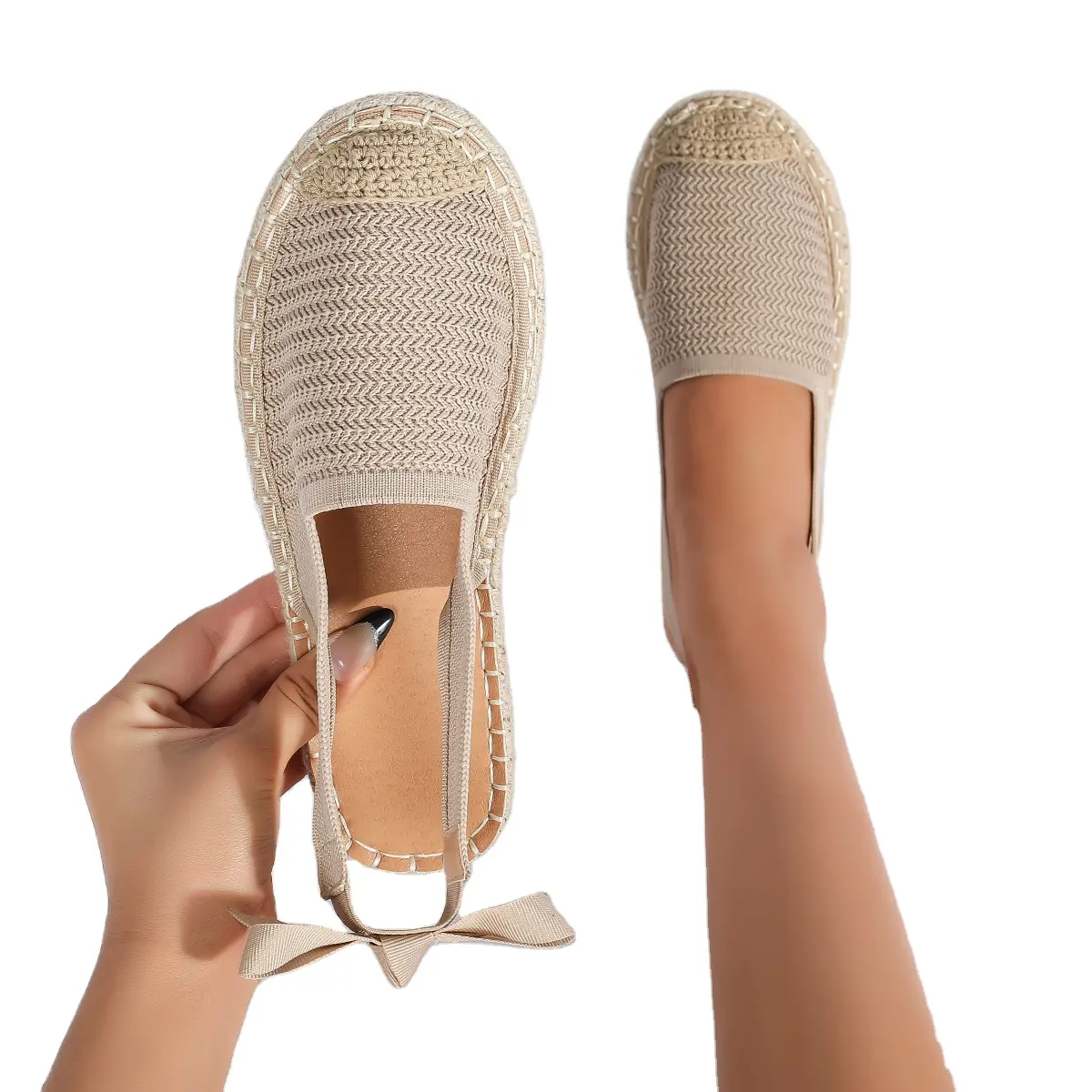 Nuove scarpe estive in stile coreano di corda di canapa basse da donna comode da donna traspiranti espadrillas scarpe in tessuto elasticizzato