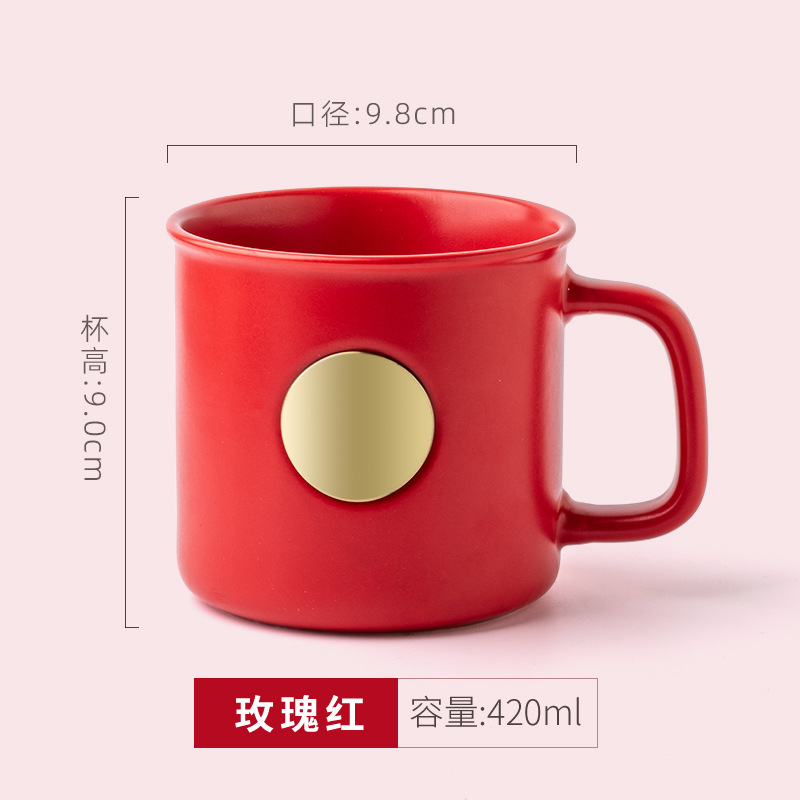 Rose rouge (tasse unique avec crête inversée) médaille en bronze vierge