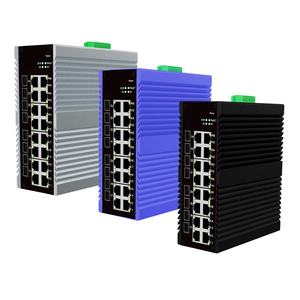 24 porte gestito interruttore industriale con funzioni SNMP e QoS Switch di rete per ambienti difficili 16 * porta RJ45