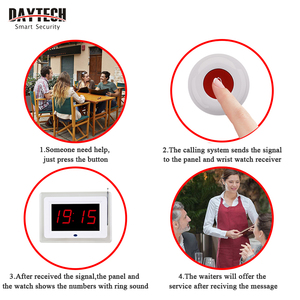 Daytech Hot Sale Wireless Waiter <strong>Call</strong> System Queue Number Machine Restaurant Desk Bell Paging System - Product Image 4