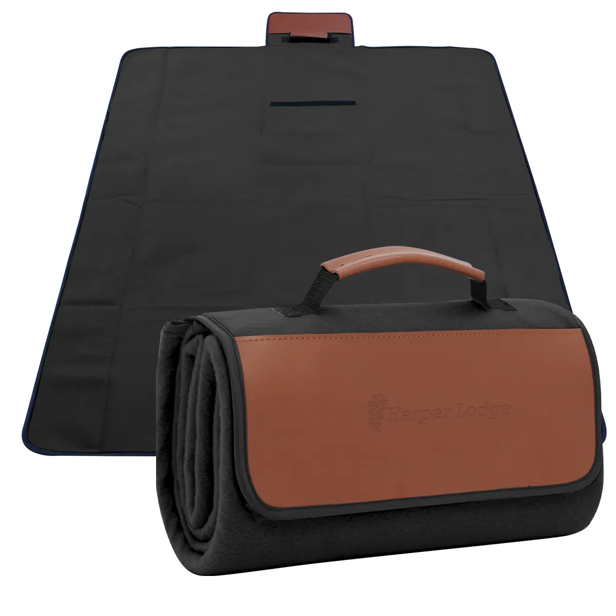 Selimut piknik portabel anti air dapat dilipat untuk Kemah luar ruangan Logo kustom matras perjalanan promosi antilembap