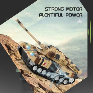 1:18 ölçekli RC savaş tankı modeli 4-Channel uzaktan kumanda ile aydınlatma ve müzik simülasyon Metal askeri oyuncak çocuk Boys için - Product Image 3