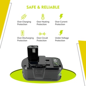 OEM 18V 3.0Ah 4.0Ah 5.0Ah 6.0Ah锂离子更换电动工具P108用于<span class=keywords><strong>Ryobi</strong></span>的可充电钻电池组