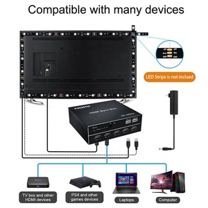 <strong>HDMI</strong> Sync Box 4x1 <strong>USB</strong> 2.0 Led Light <strong>Adapter</strong> 4K 60Hz 3D 1080P <strong>HDMI</strong> Sync Box 4x1 <strong>HDMI</strong> Switch Switcher Black