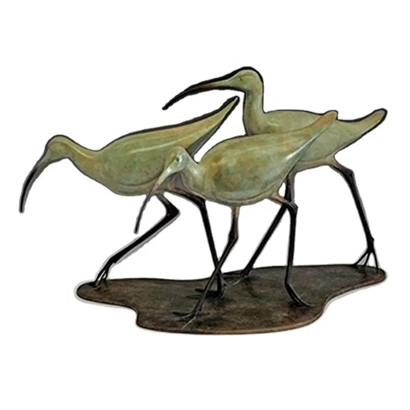 Заводская изготовленная на заказ большая уличная декоративная металлическая декоративная художественная абстрактная бронзовая скульптура птиц