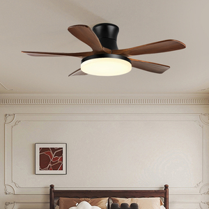 HSG Best Selling 56-Inch Modern Ceiling Fan with Light 5 Blades Black/White for Living Room Remote Control Iron Body DC <strong>Motor</strong>