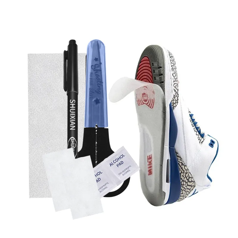 Spor ayakkabı taban Guard koruyucu Film için Sneaker ayakkabı tabanı yapışkan Film makas ile işaretleyici kalem ve çekiş pedleri