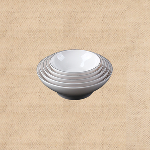 Preço de Fábrica por Atacado para Louças de Melamina Personalizadas para Restaurantes Chineses, Tigelas de Cozinha com Borda Preta - Product Image 2