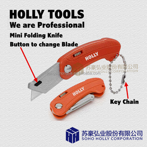Hediye Mini kesici anahtarlık halka kilit geri katlanabilir maket bıçağı küçük katlanır kutu kesici promosyon kat çok kullanım kesme bıçağı - Product Image 2