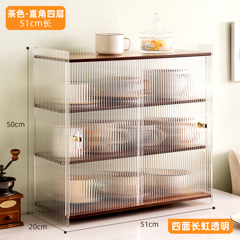 sliding door-right angle-brown four-layers 51 long