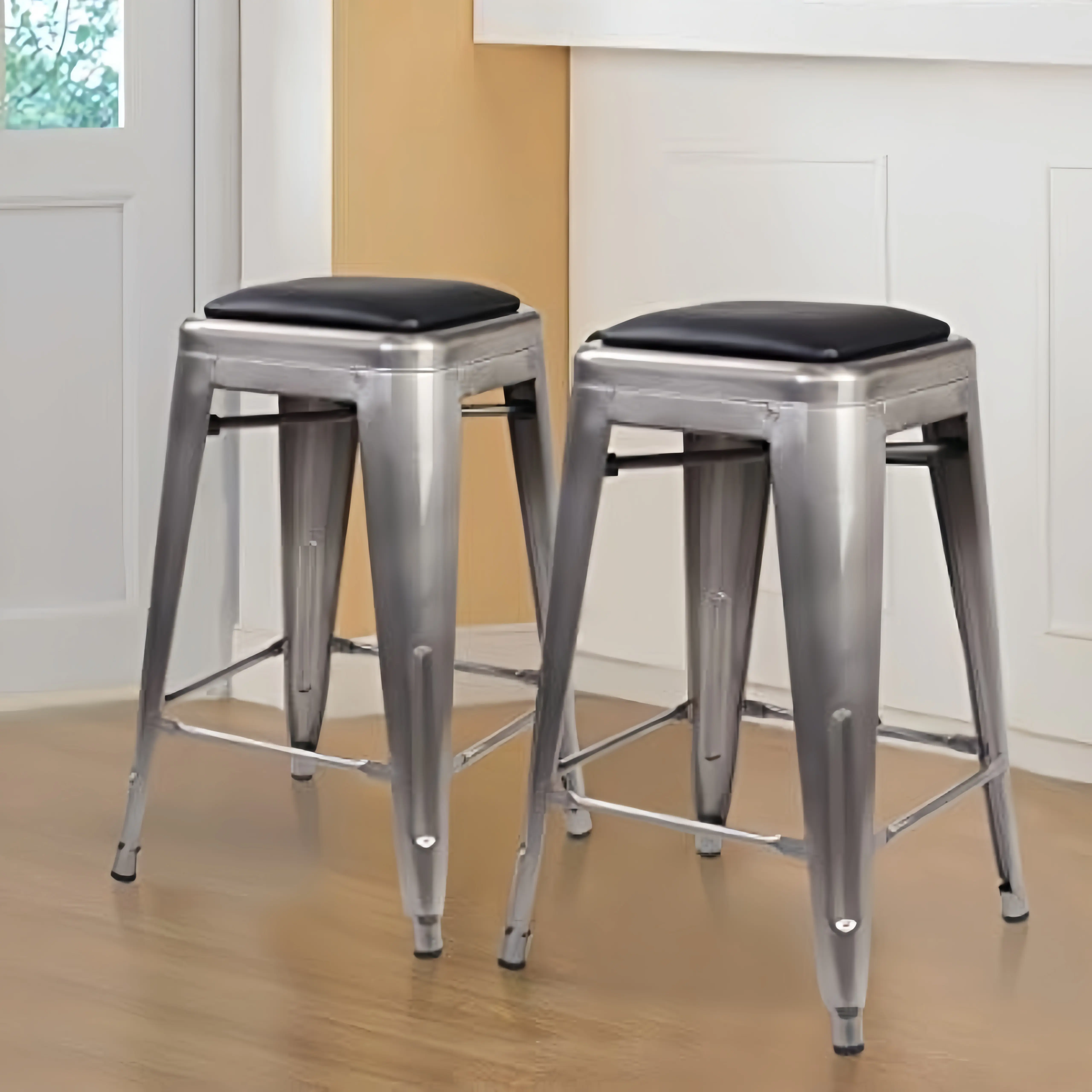 Recomendar Preço barato Cadeiras de cozinha com estrutura de metal moderno para café da manhã bancos industriais bancos de bar cadeiras de bar